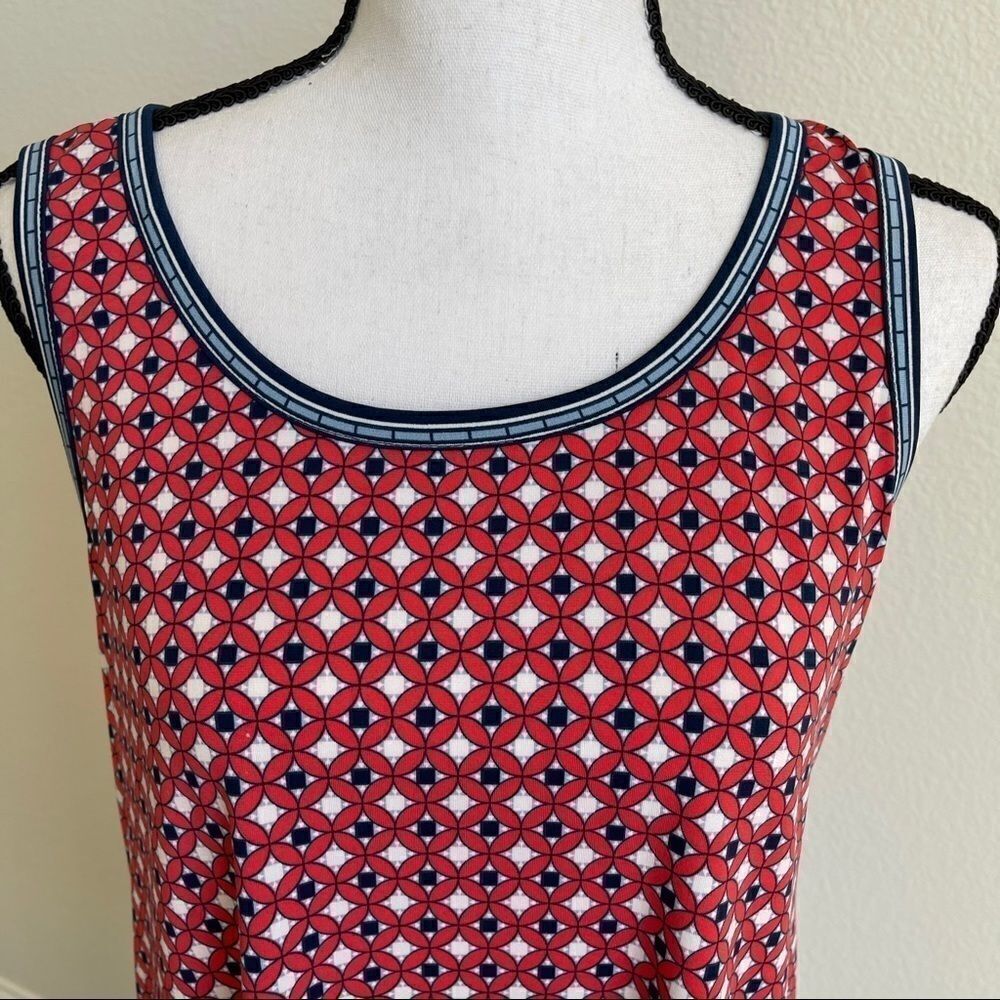 Max Studio Geo Red Print Dress Size Small‎ - Picture 2 of 9